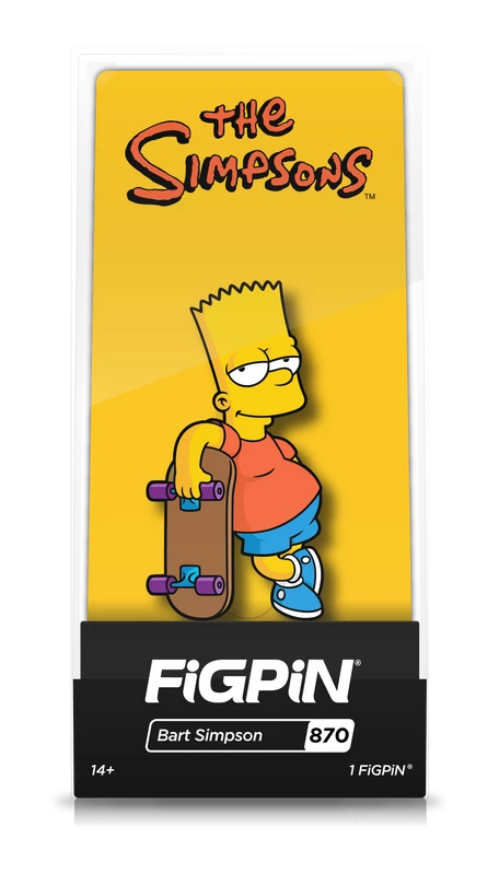 New π FiGPiN The Simpsons Bart W/Skateboard 𧨠4 FiGPiN The Simpsons Bart W/Skateboard