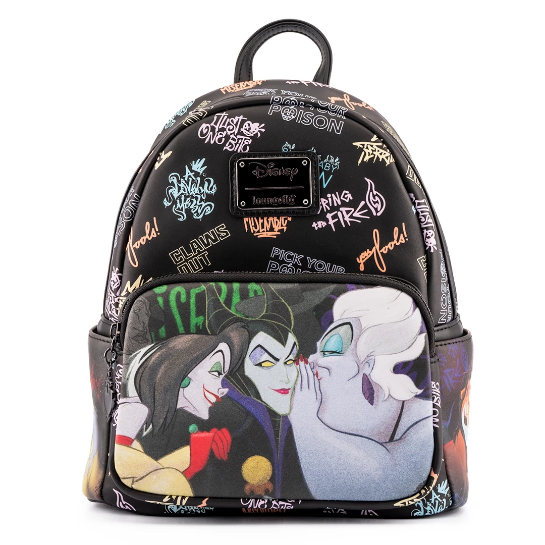 Budget π Loungefly Disney Villains Club AOP Mini π Backpack π 3 Loungefly Disney Villains Club AOP Mini Backpack