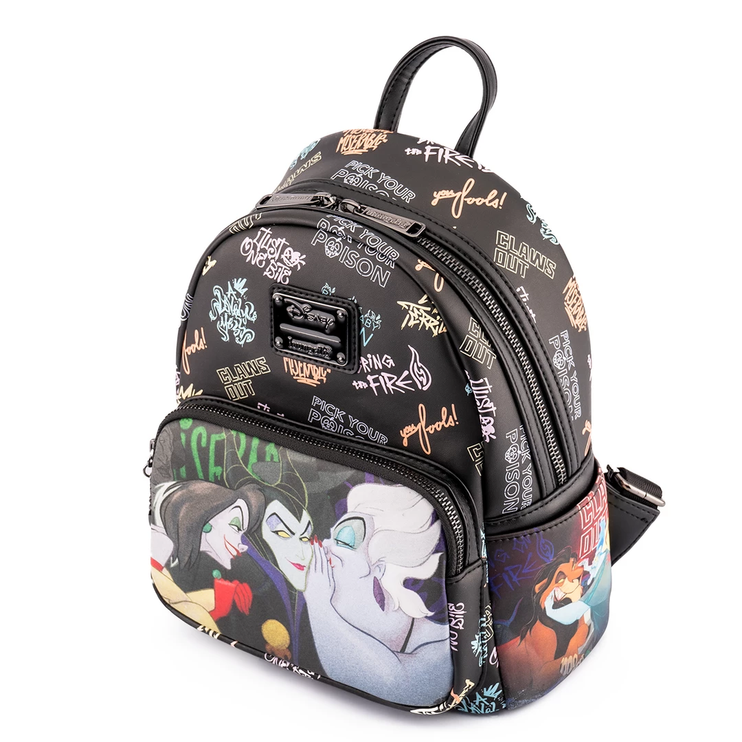 Budget π Loungefly Disney Villains Club AOP Mini π Backpack π 5 Loungefly Disney Villains Club AOP Mini Backpack
