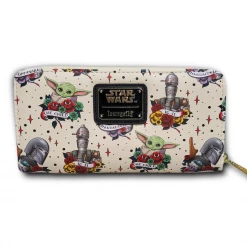 Exclusives Grotto Treasures Exclusive - Loungefly Star Wars Mandalorian Tattoo AOP Wallet