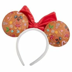 Loungefly Disney Gingerbread AOP Patent Bow Heart Ears Headband